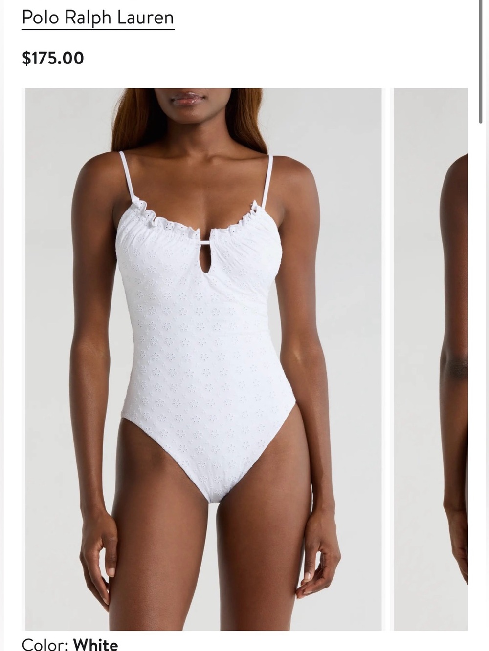 Polo by Ralph Lauren  White Eyelet One-Piece Swimsuit size M